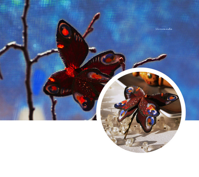 Бабочка Летучая Искра, волшебная заколка