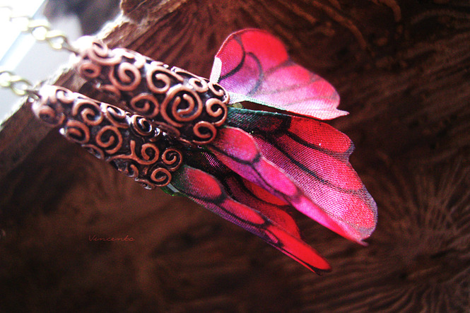 Волшебный серьги с крылышками настоящей Маковой Феи