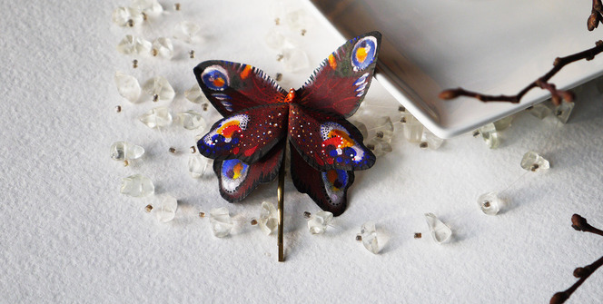 Необычная заколка-бабочка от Legenda Vincento. Скидки к празднику