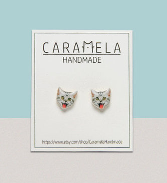 Серёжки с котятами от "CaramelaHandmade"