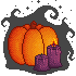 Тыква, свечи, Хэллоуин, пиксель арт